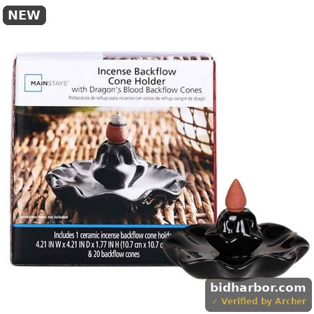 Mainstays Small Incense Backflow Cone Holder Black