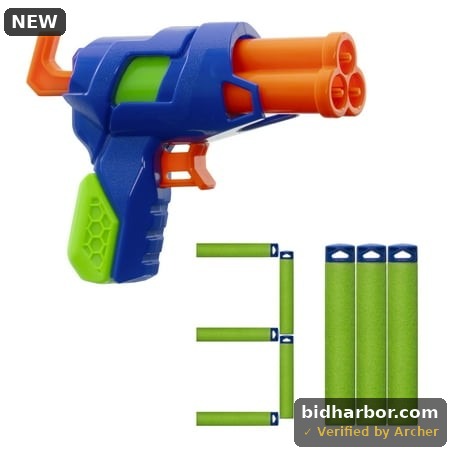 Adventure Force Triple Blast Dart Blaster Set Spring-Powered Auto-Indexing Design 1 Blaster with 3 Accu-Blast Darts Outdoor Play Ages 8+