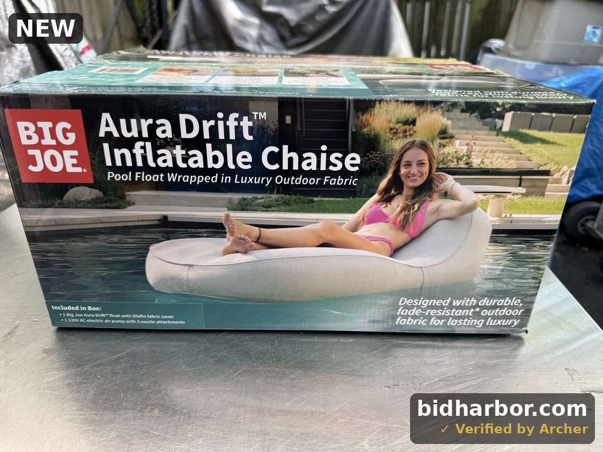 Big Joe Aura Drift Inflatable Pool Float Chaise — Pump Missing