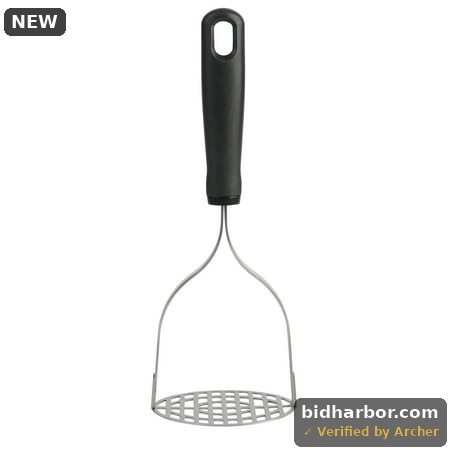 Mainstays 10  Stainless Steel Potato Masher  Black