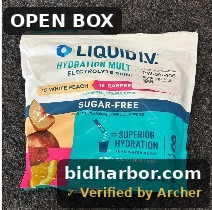Liquid IV Hydration Drink Mix Sugar Free White Peach & Raspberry Lemonade 30 Ct