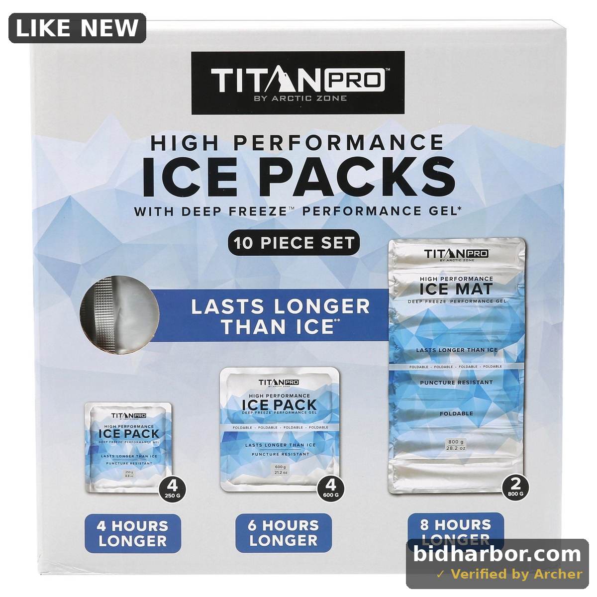 Arctic Zone Titan PRO High Performance 10-Piece Cold Gel Ice Packs Set