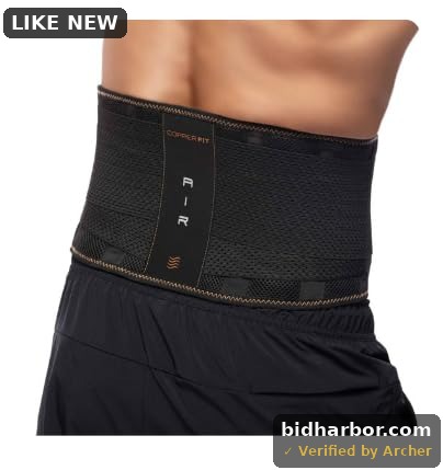 Copper Fit Elite Air Back Support Brace with Airflow Technology, Adjustable Compression Straps, Double Band, One Size Fits Most