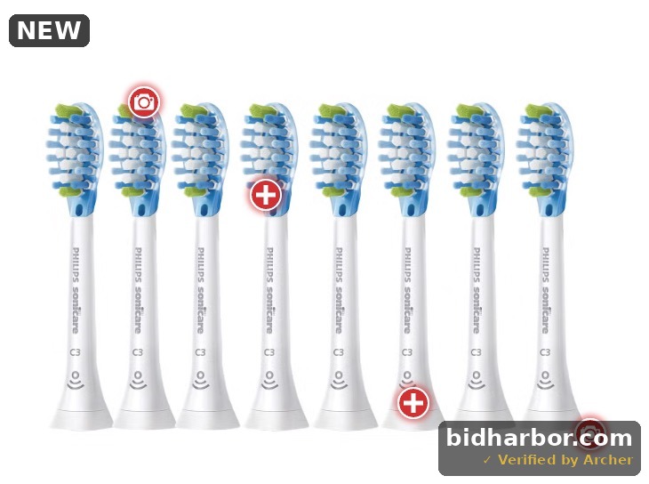 Philips Sonicare C3 2 in 1 Plaque Removal +Whitening Soft Bristle 8 Packs