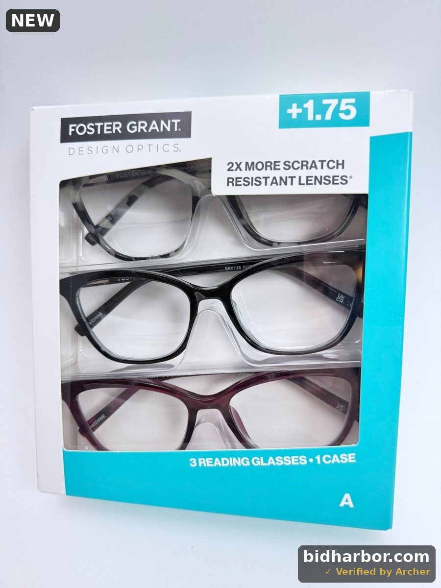 Design Optics by Foster Grant 3-Pk Readers & 1 Case +1.75 Strength