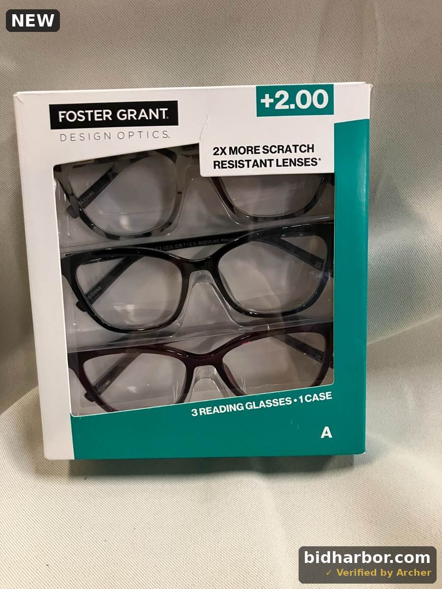 Foster Grant Full Rim Plastic Reading Glasses 3 Pack + 2.00 1908260A