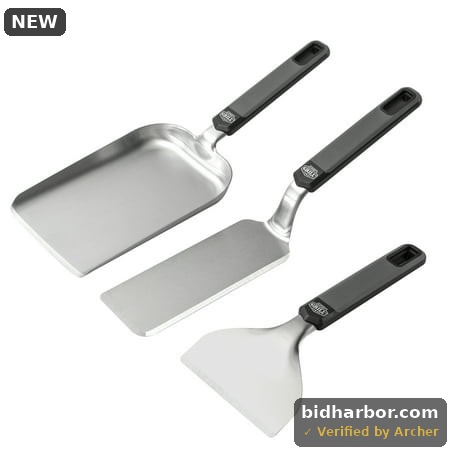 Expert Grill 3 Pieces Stainless Steel Barbecue Griddle Tool Set