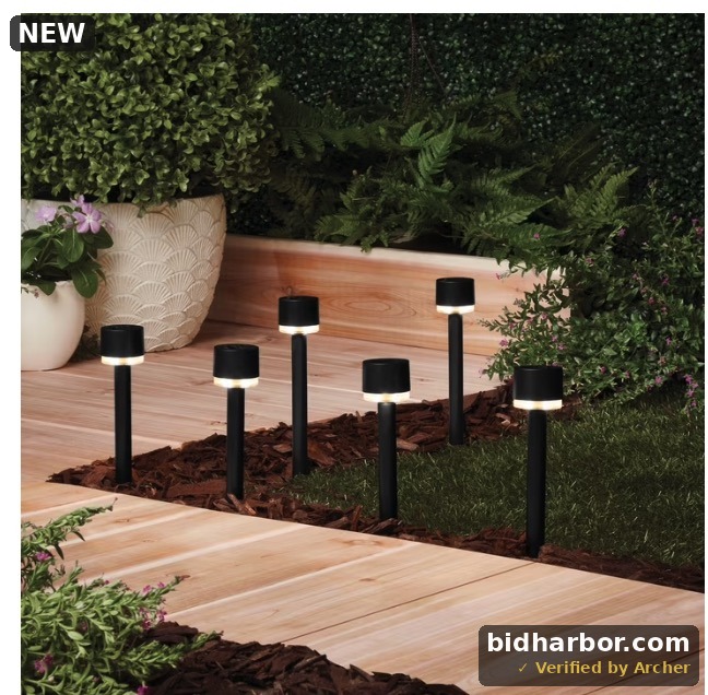 Mainstays Solar Powered Black Classic Halo Column LED Path Light and Landscape Light 2 Lumens (1 Unit)