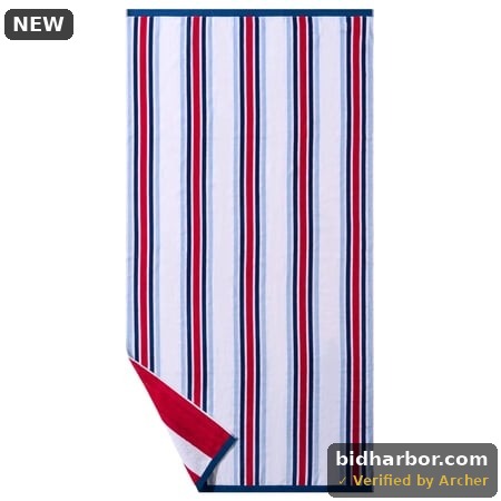 Better Homes & Gardens Oversized Cotton Blend Cabana Beach Towel  72  X 38   Red