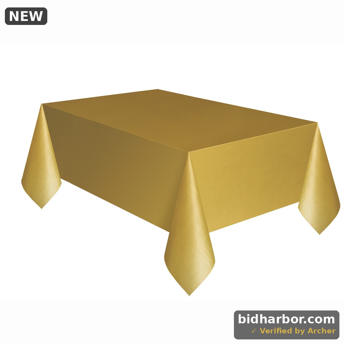 Way to Celebrate! Gold Plastic Party Tablecloth 108in X 54in
