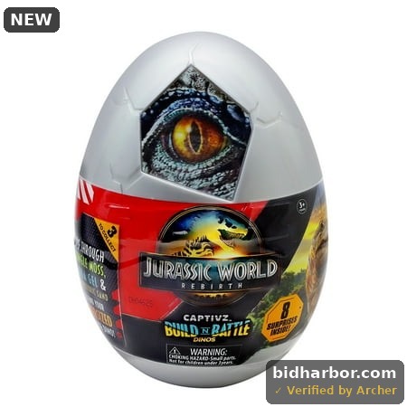 Jurassic World Rebirth Captivz Surprise Egg Action Figures - Rebirth Edition 3 Different Dinosaurs to Collect  Designed for 4 Plus (Unisex)