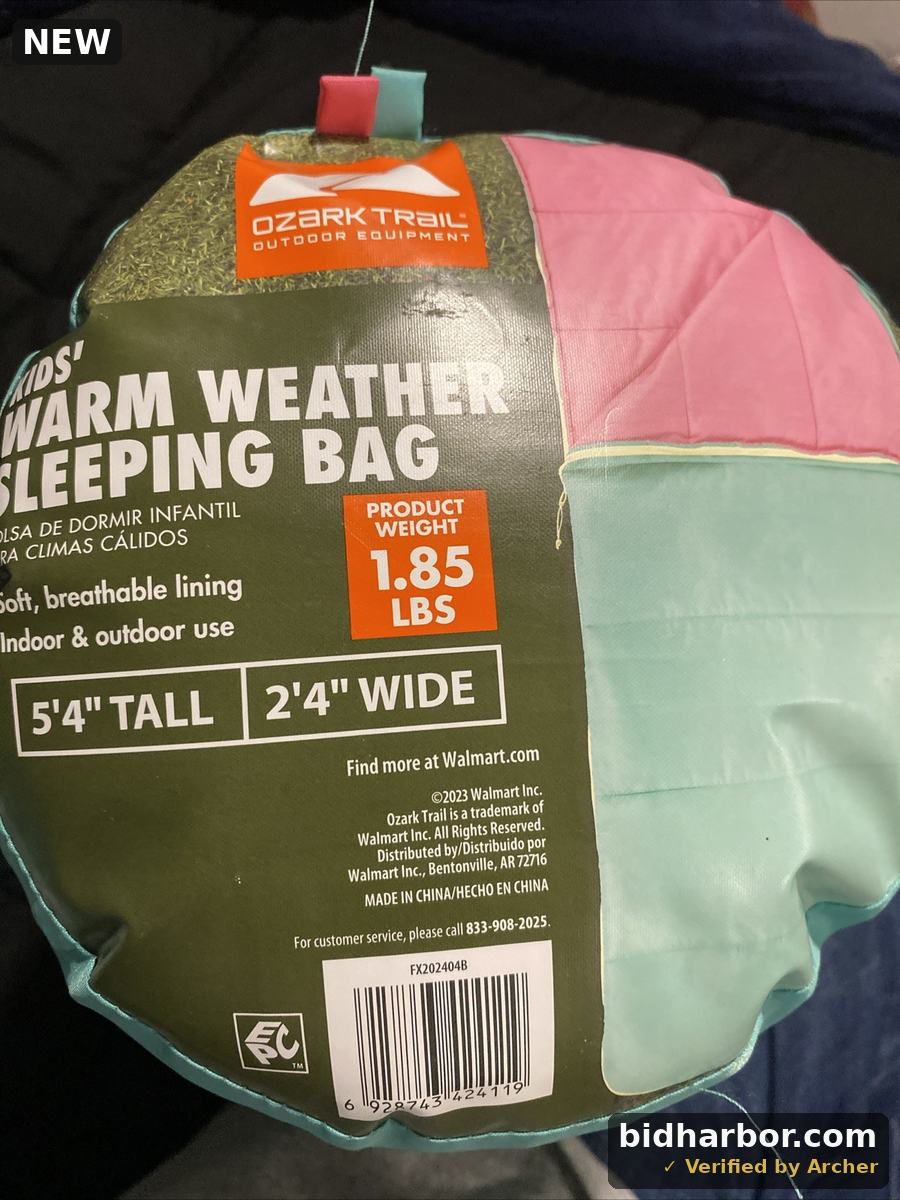 Ozark Trail 50F Youth Warm Weather Rectangle Sleeping Bag - Teal & Pink