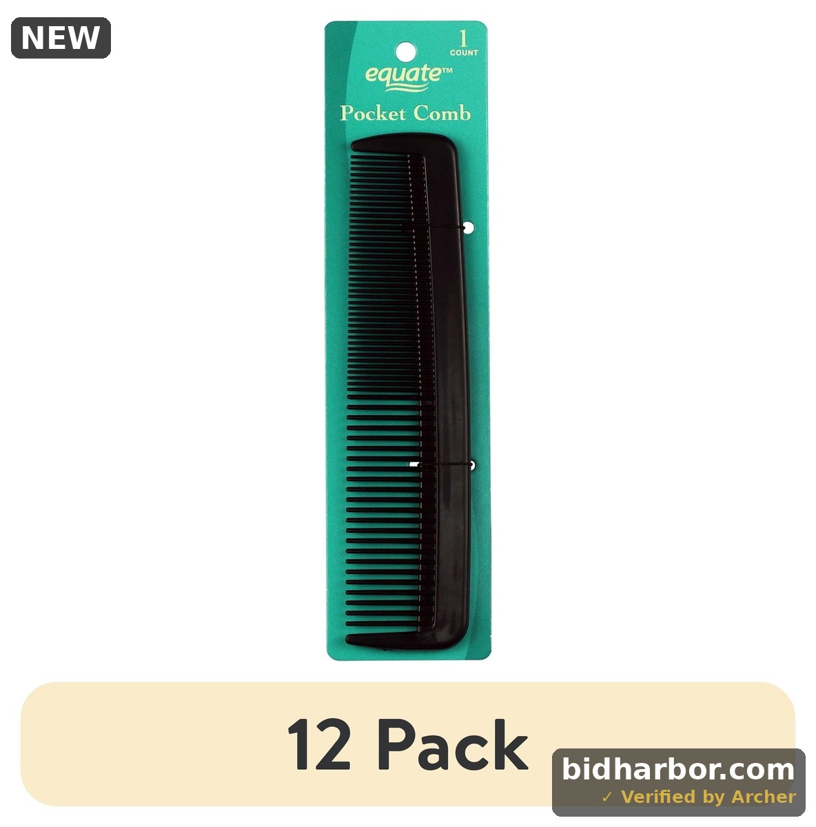 (12 Pack)  Pocket Comb for Everyday Use on Short Hair, Black