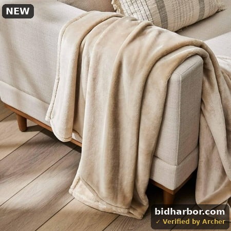 Better Homes & Gardens Solid Velvet Plush Soft Throw Blanket  Oversized  Almond Biscuit
