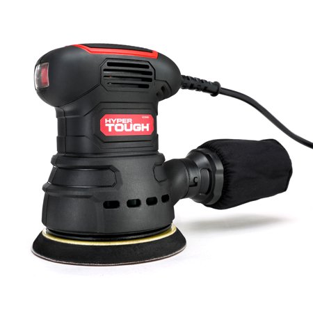 Hyper Tough 2.5 Amp Corded 5 Inch Orbital Sander with Dust Bag  Vacuum Hose Adapter & 3 Sanding Sheets  New Condition