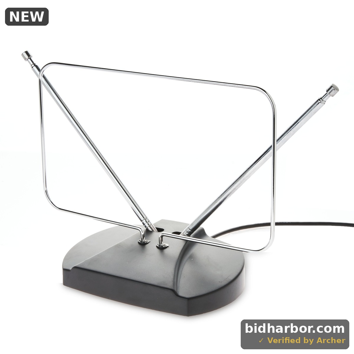 Onn Indoor TV Antenna with Easy Adjust  20 Miles Range  Includes Coaxial Cable  Supports NextGen TV  4K/8K HD  UHF and VHF