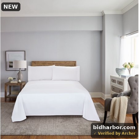 Mainstays Comfort Chill Microfiber Bed Sheet Set  Twin  Arctic White  3 Piece