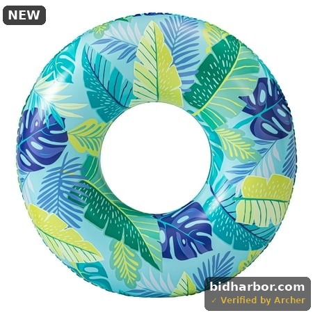 Bluescape Blue Tropical Inflatable Swim Tube Pool Float  for Kids & Adults  Age 9 & up  Unisex