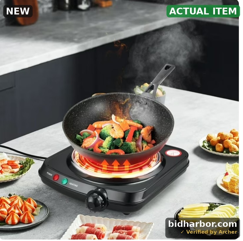 Mainstays Single Coil Electric Burner and Hot Plate, 1100W, Black