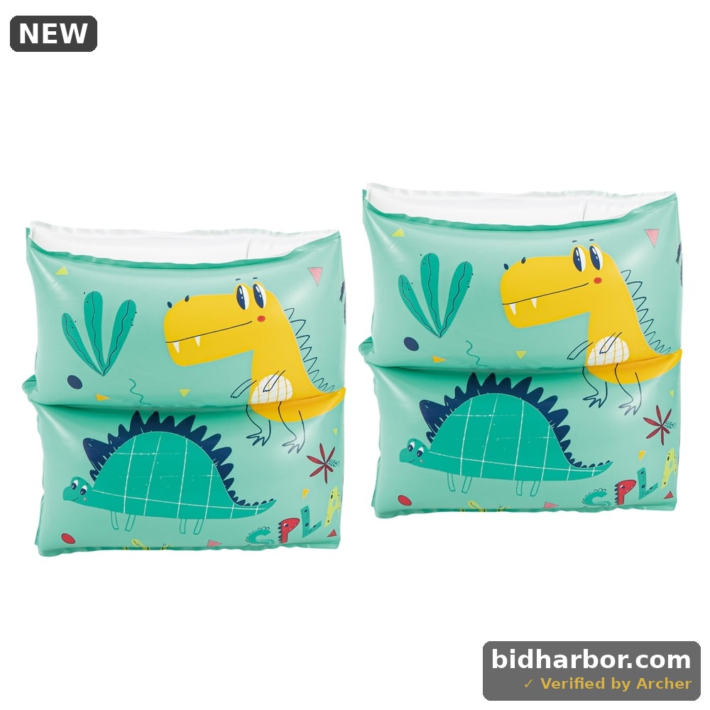 Bluescape Blue Dino Inflatable Printed Armbands for Swimming Age 3 to 6 Unisex