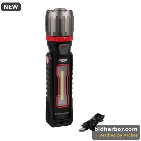 Hyper Tough 2000 Lumen Rechargeable LED Work Light with Magnetic Handle