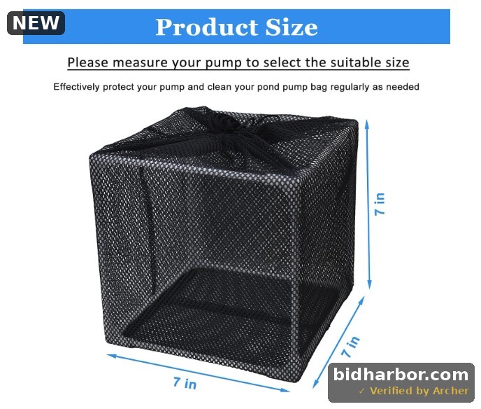 Pond Pump Filter, 7 Inch Anti-Clogging Pond Filter Bag Mesh Water Pump Barrier Bag Outdoor Pond Pump Filter Box Basket