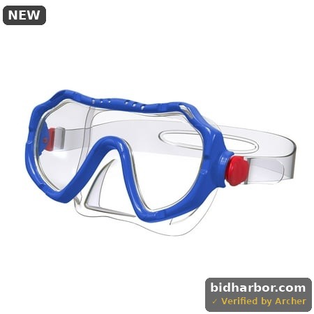Aqua Dolfino Youth Latex Free Swim Mask Goggle for Children 6+  Blue