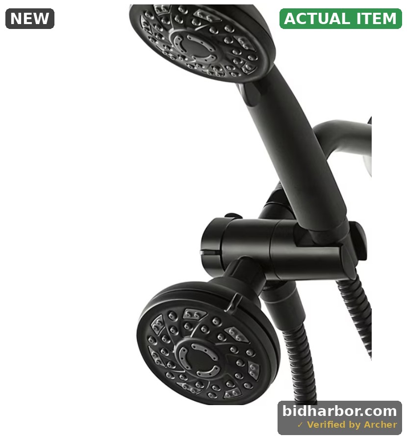 Mainstays 3-Setting Luxury Shower Combo with 19 Possible Flow Combinations, Matte Black