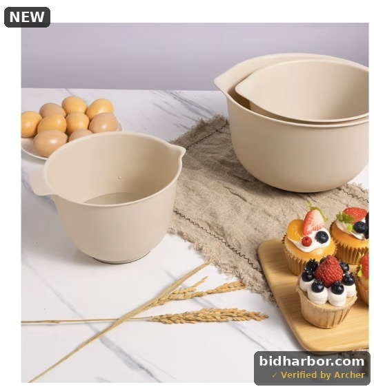 Mainstays 3 Pieces of Mixing Bowl Set  50% RPP  Recycled Material  11.81 in  Papyrus Beige