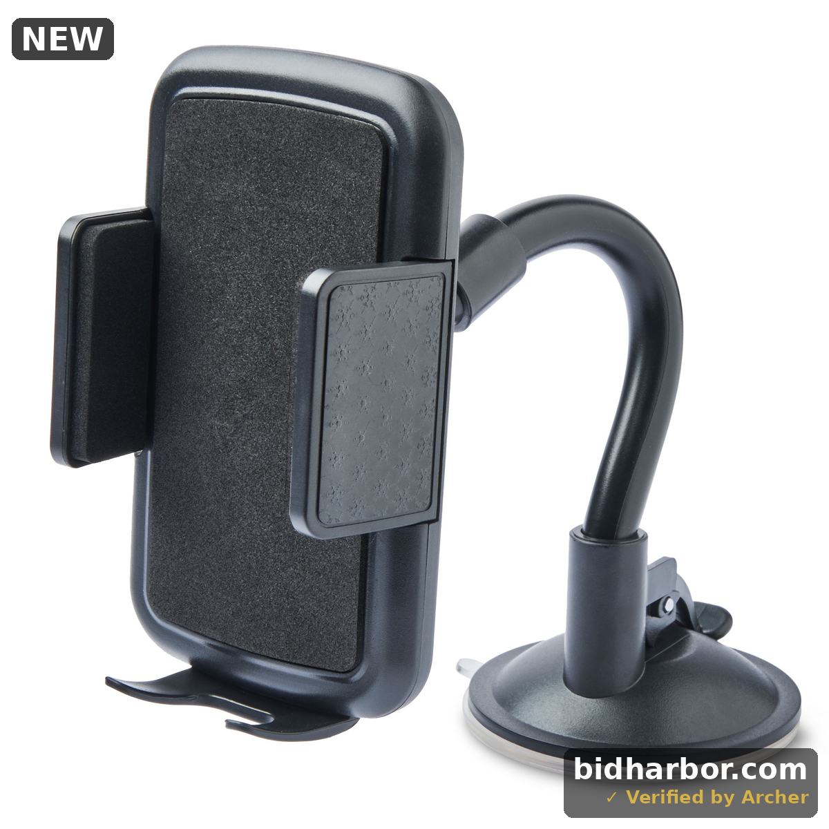 Onn Universal Cell Phone Car Mount for Windshield and Dashboard  Suction Cup Mount  Adjustable 360° Rotation  Black