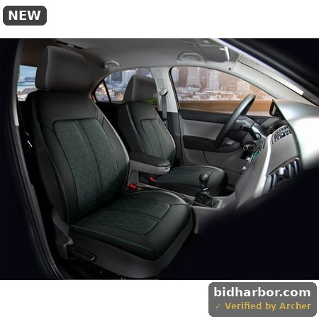 Auto Drive 2Piece GTR Black/Teal Car Seat Cover- Universal Fit  24SC227