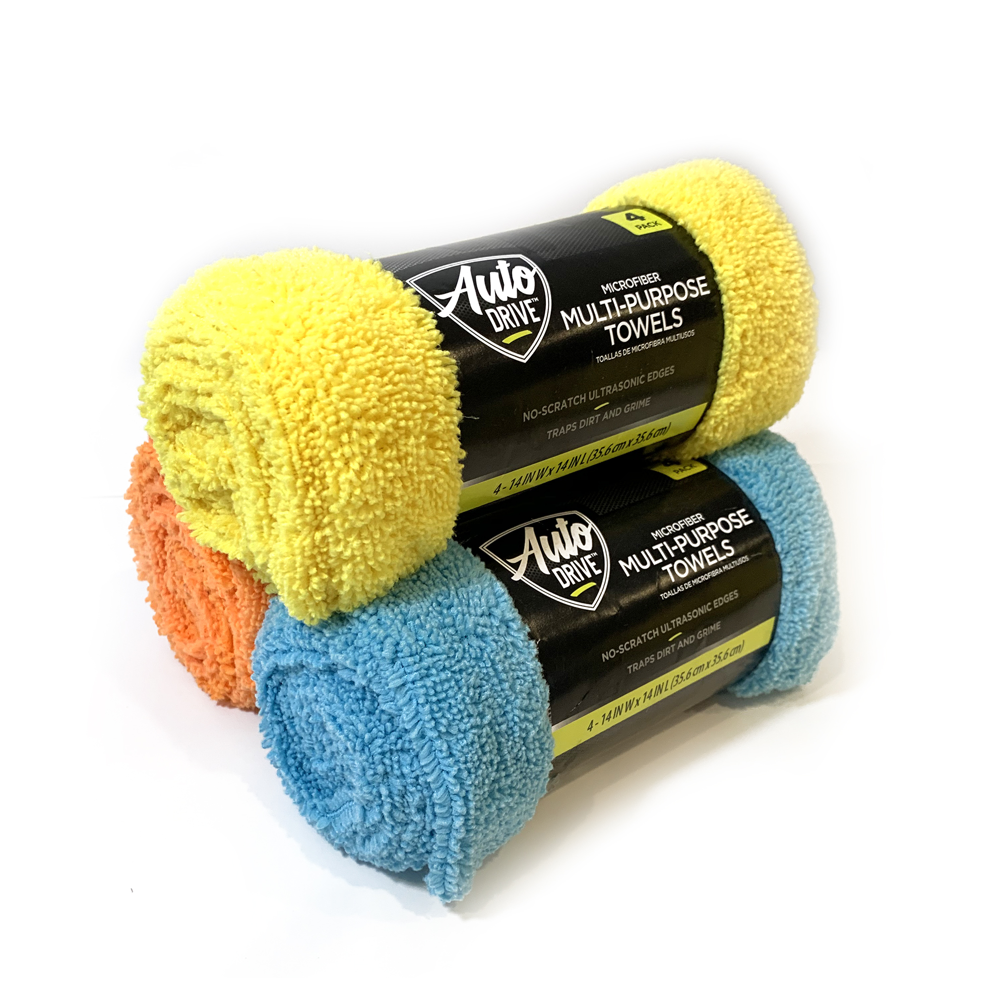 Auto Drive Multi-Purpose Microfiber Towel 4 Pack Assorted Colors