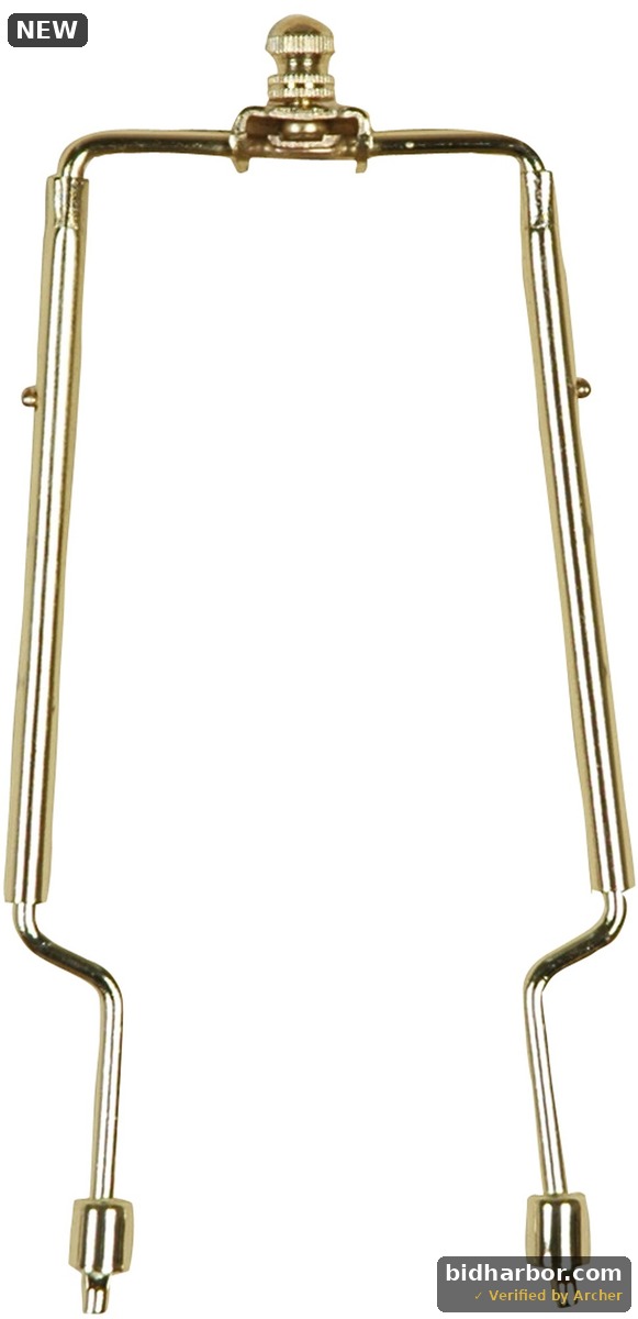 Mainstays Metal Lamp Shade Fitter Adjustable 8  to 10  Table Lamp Harp Brass Finish