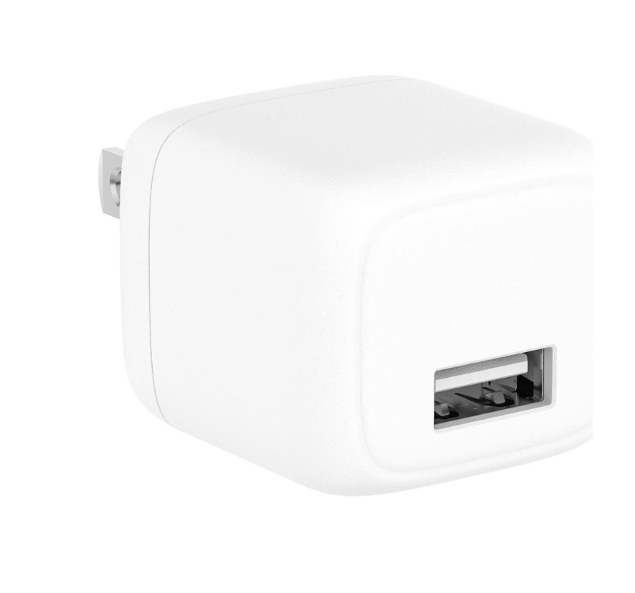 onn. 2.4A USB Wall Charger, White