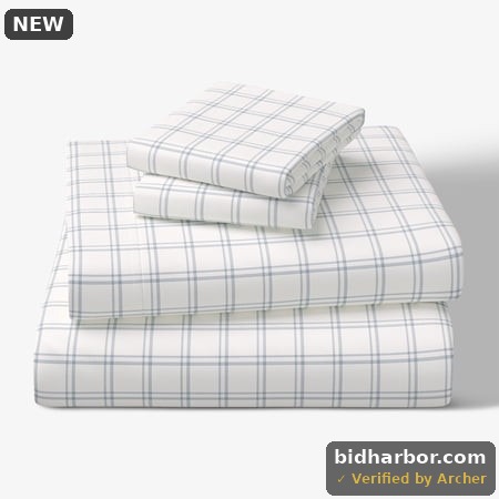 Mainstays Kids Microfiber Bed Sheet Set  Full  Plaid  4 Pieces