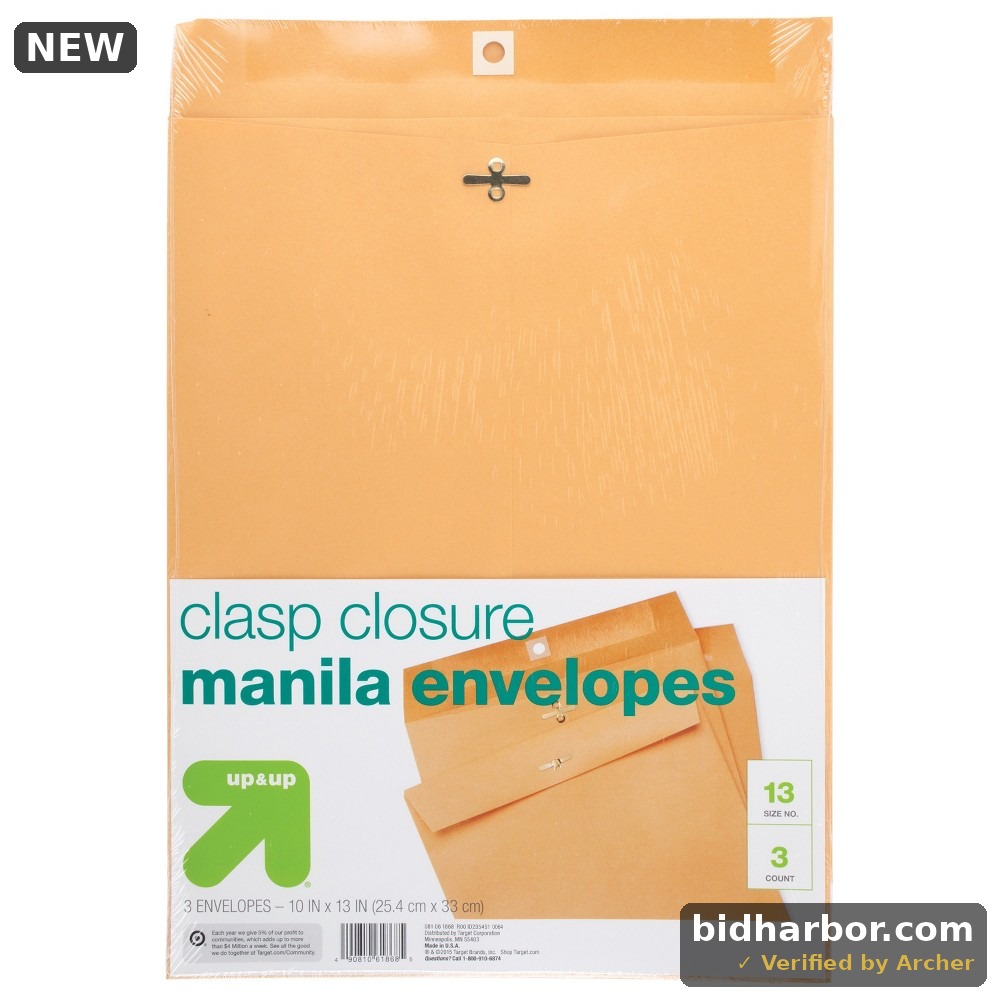 3ct 10" X 13" Clasp Closure Manila Envelopes - up & up™