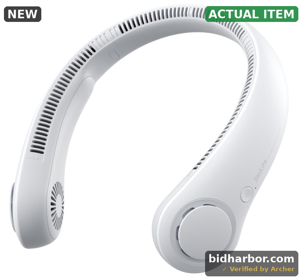 JISULIFE Wearable Neck Fan, 5-Speed, 4000mAh USB Rechargeable — Quantity - 1 (One)