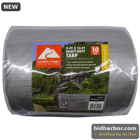 Ozark Trail 9 X 12 Heavy-Duty Tarp 10 Mil Reinforced Corners and Grommets