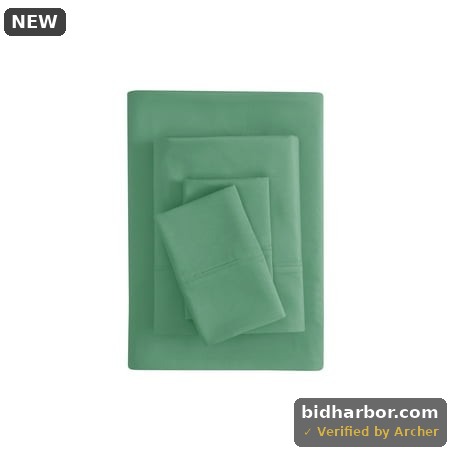 Mainstays Super Soft Brushed Microfiber Bed Sheet Set  Green Sage  King  4 Piece