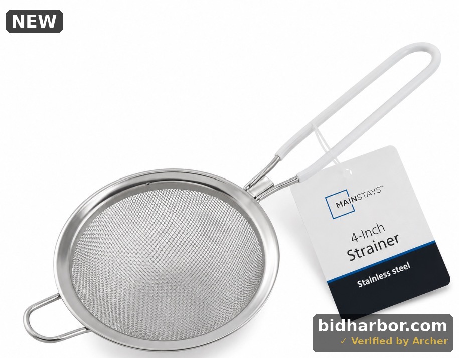 Mainstays 4-Inch Stainless Steel Mesh Strainer with Handle – New