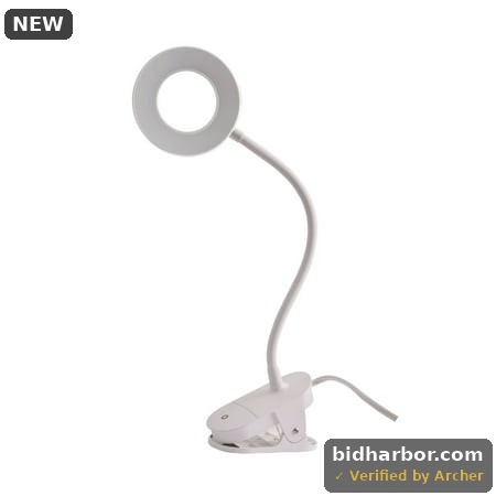 Mainstays LED Ring Light  18.9 in  Flexible Gooseneck with Clip  White Finish  1-Pack