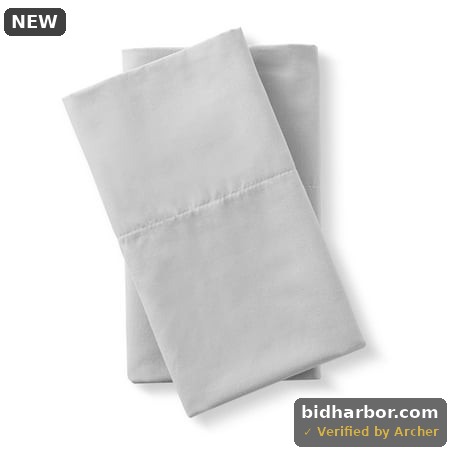 Mainstays 2-Piece 300 Thread Count Solid Soft-Silver CVC Cotton Blend Pillowcase Set  Standard/Queen   Adult / Teen
