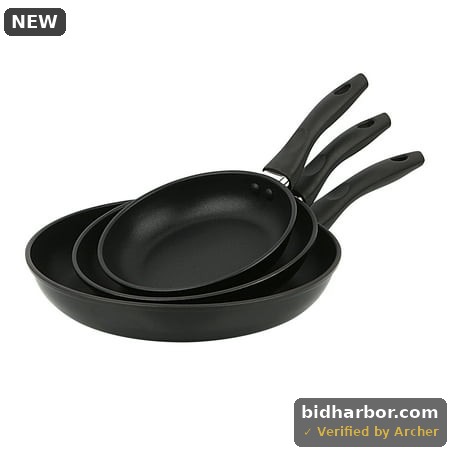 Mainstays 3-Piece Nonstick Aluminum Skillet Set  Black Finish Set of 3