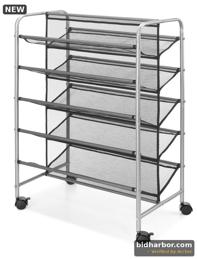Mainstays 30-Pair 5-Tier Metal Mesh Shoe Rack Organizer  Black
