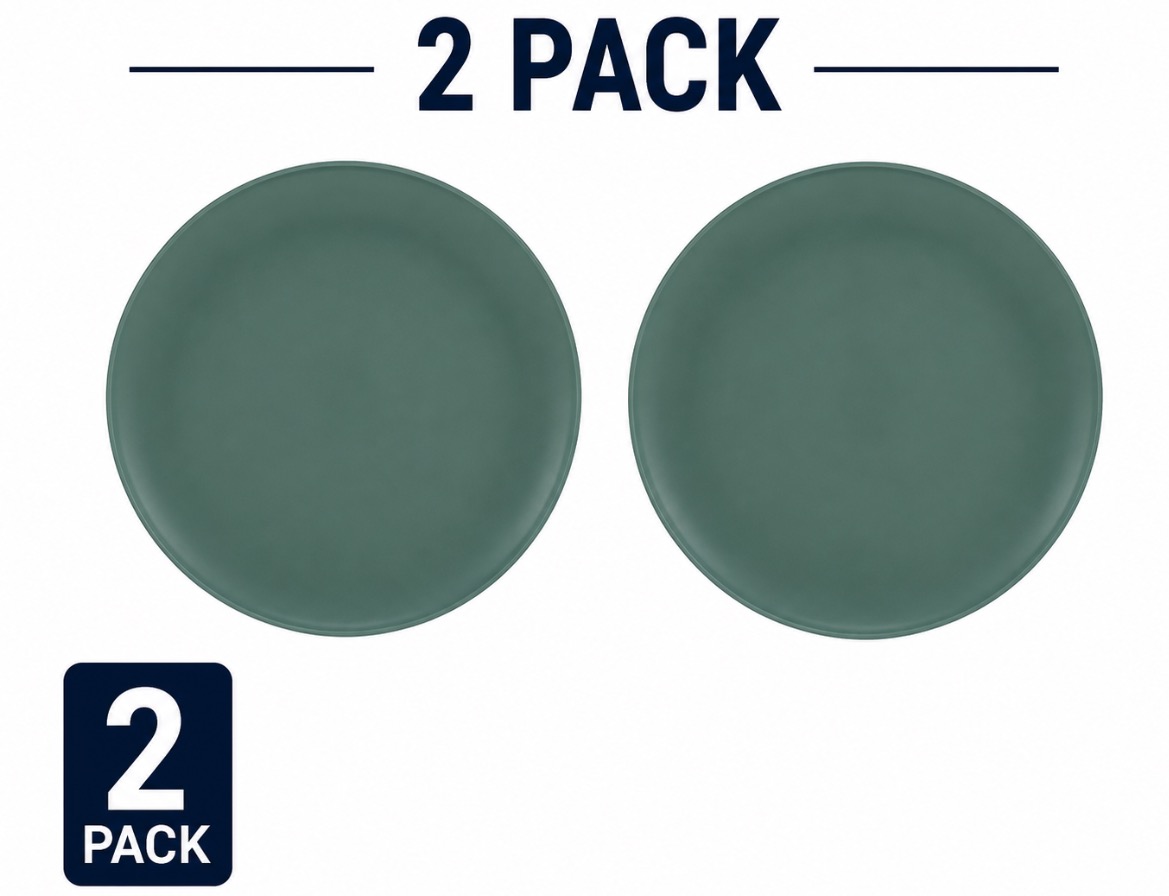 Lot of 2 - Mainstays Sage Plate Green (Plastic)
