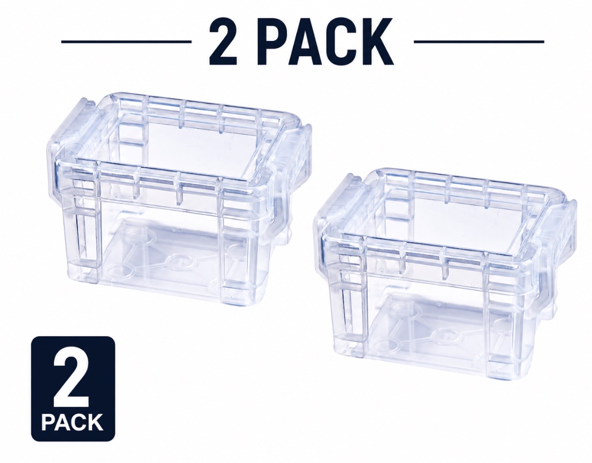Pen+Gear Clear Plastic Pixie Storage Boxes with Snap Handles, 2 Pack