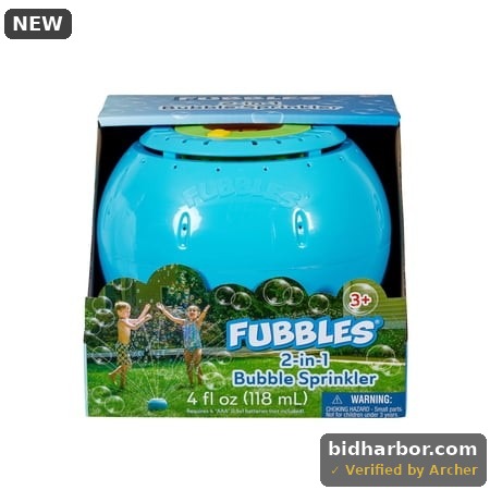 Little Kids Inc. Fubbles 2 in 1 Bubble Sprinkler with Premium Solution
