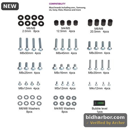 Onn. TV Wall Mount Hardware Replacement Kit