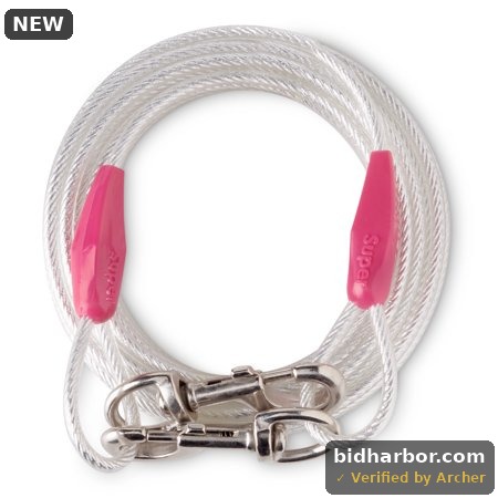 Vibrant Life Reflective Vinyl-Covered Tie-Out Cable for Dogs  Super  25