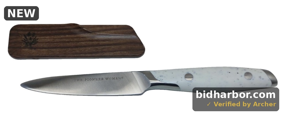 The Pioneer Woman 3.5" 3 1/2 Paring Knife Stainless Steel Linen Speckle Handle 8 1/4" Long Overall, 1 Piece Blade